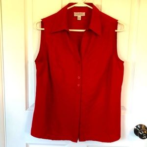 Dress barn sleeveless red blouse, size M